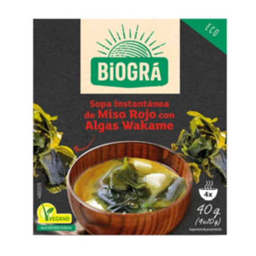 sopa de miso rojo con alga wakame